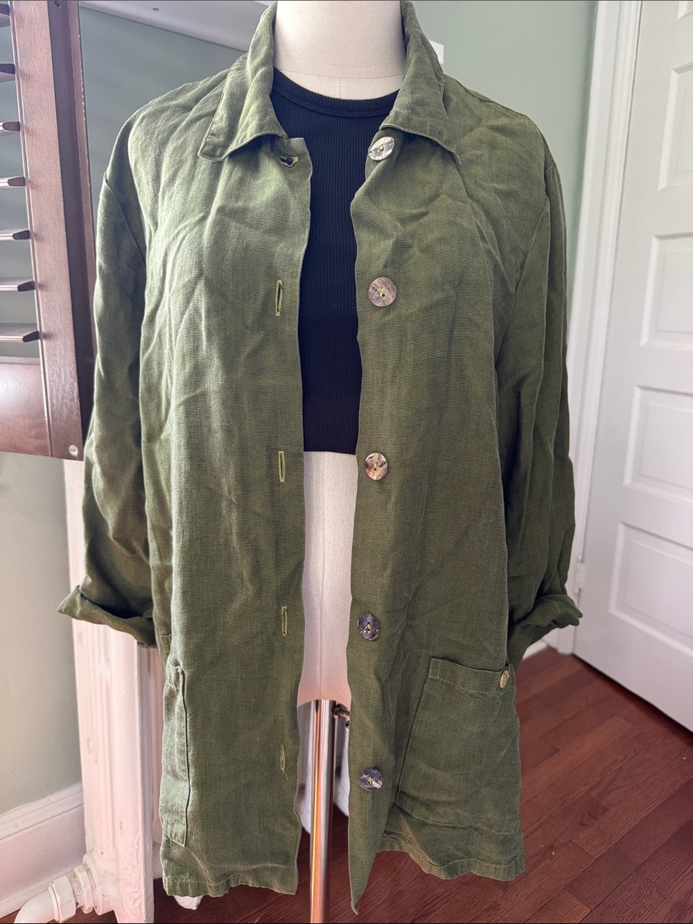 bryn Walker Olive Green Utility Shacket